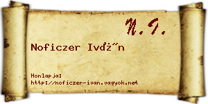 Noficzer Iván névjegykártya